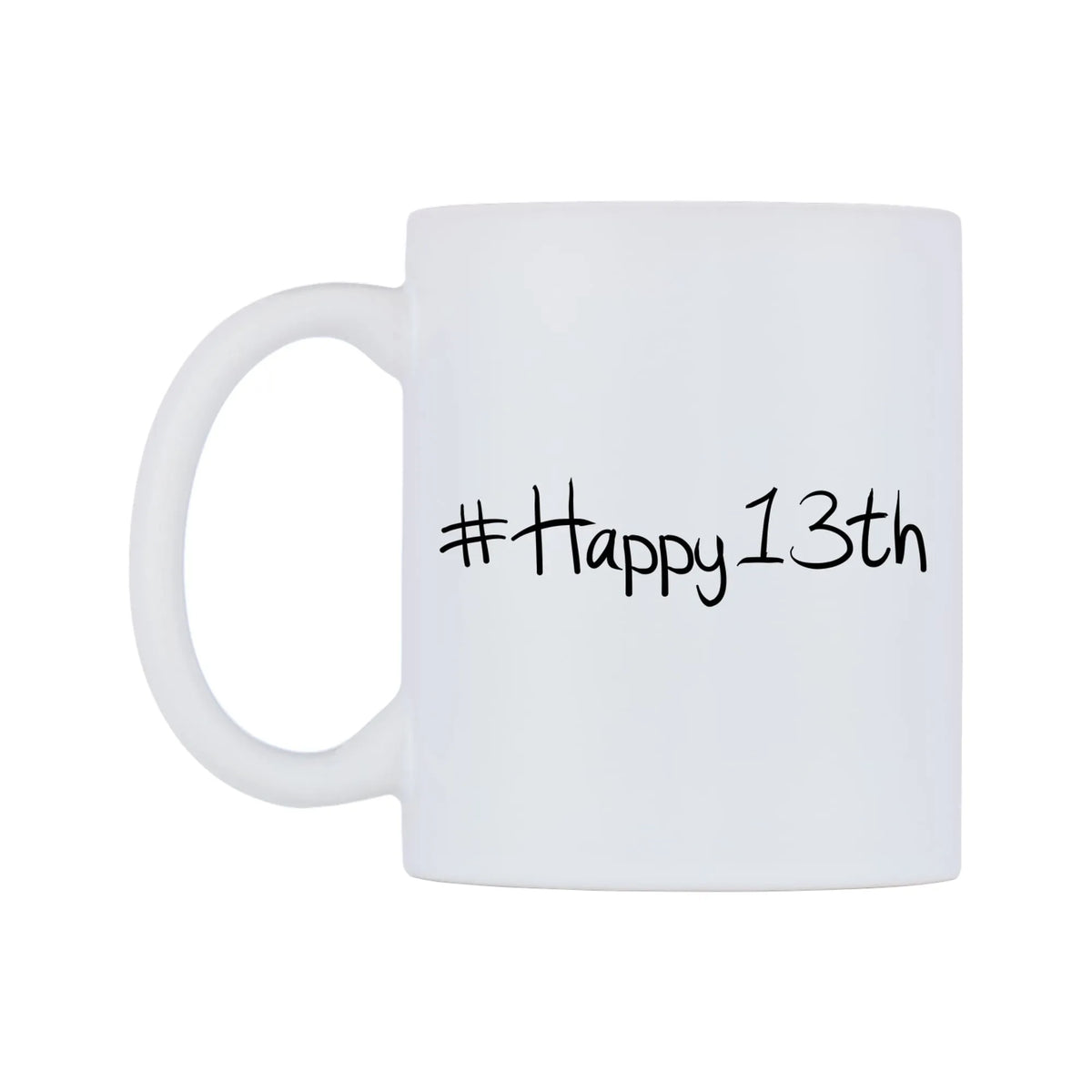 Happy13th Mug — mug, right side, on a white background