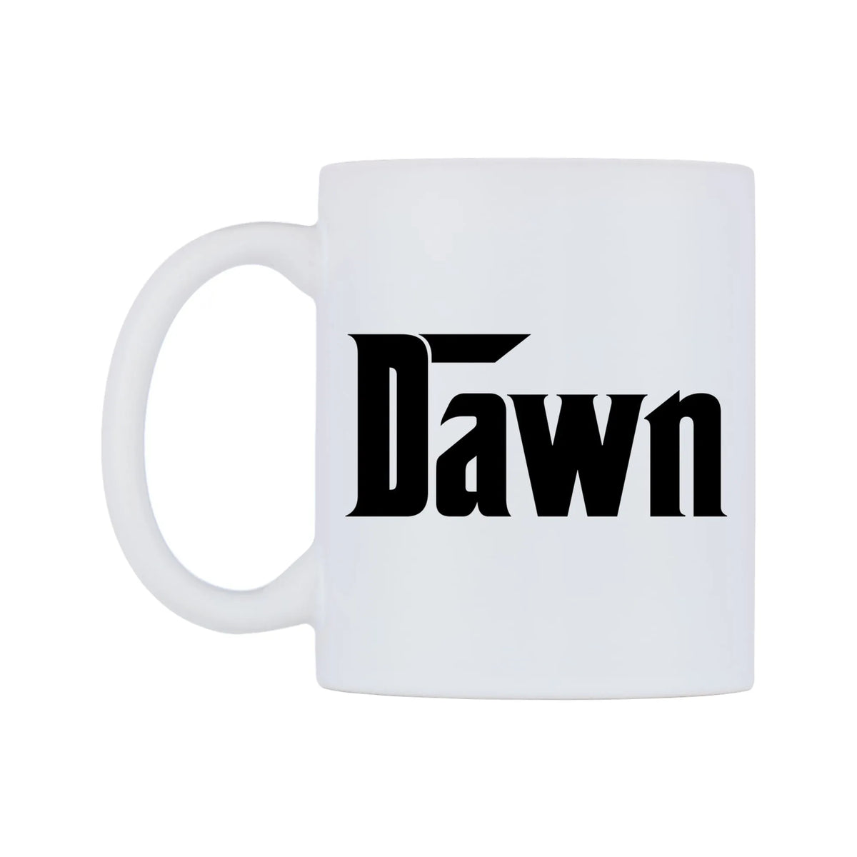 Dawn - Godfather Themed Mug — white 11oz gloss mug, right side, on a white background