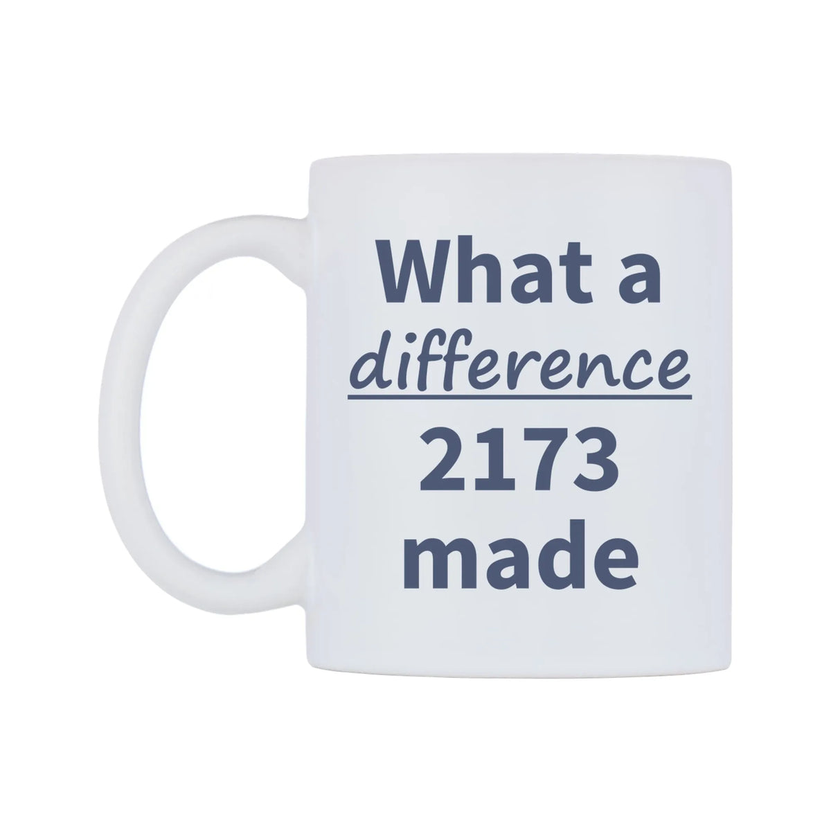 What a difference 2173 made Mug — mug, right side, on a white background