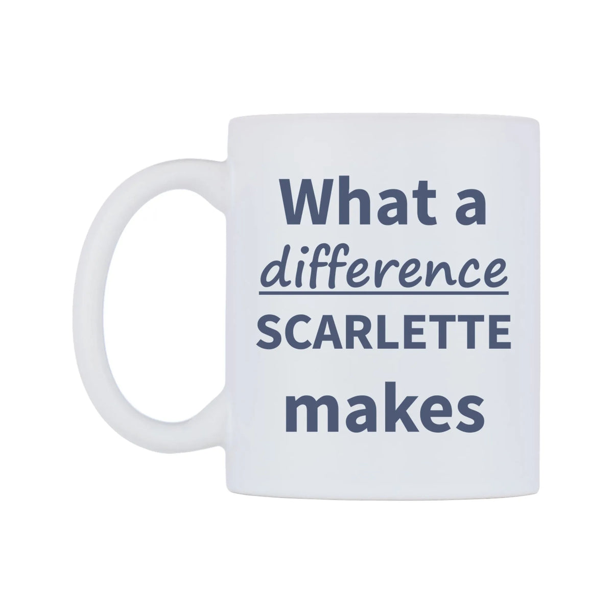 What a difference SCARLETTE makes Mug — mug, right side, on a white background