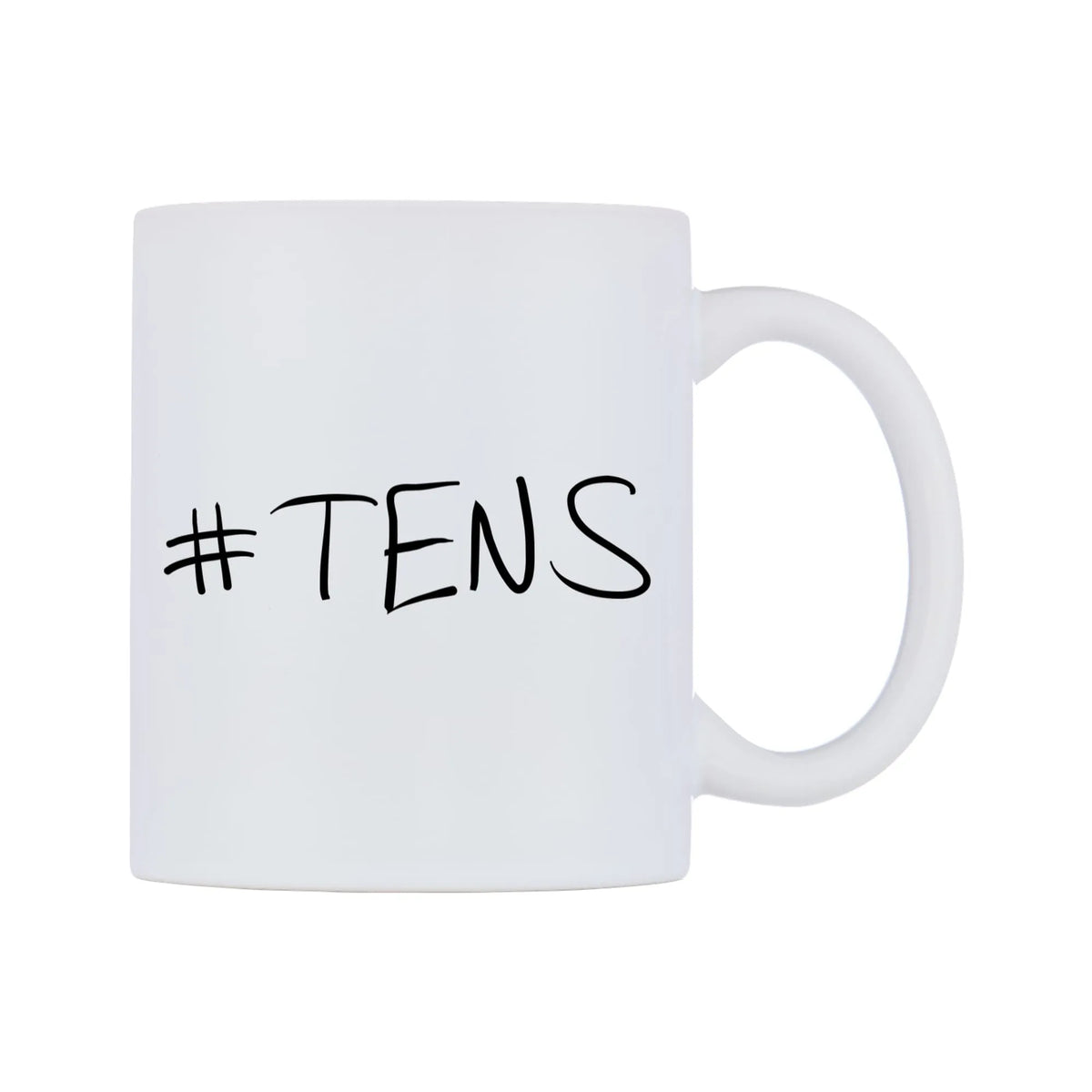 TENS Mug — mug, left side, on a white background