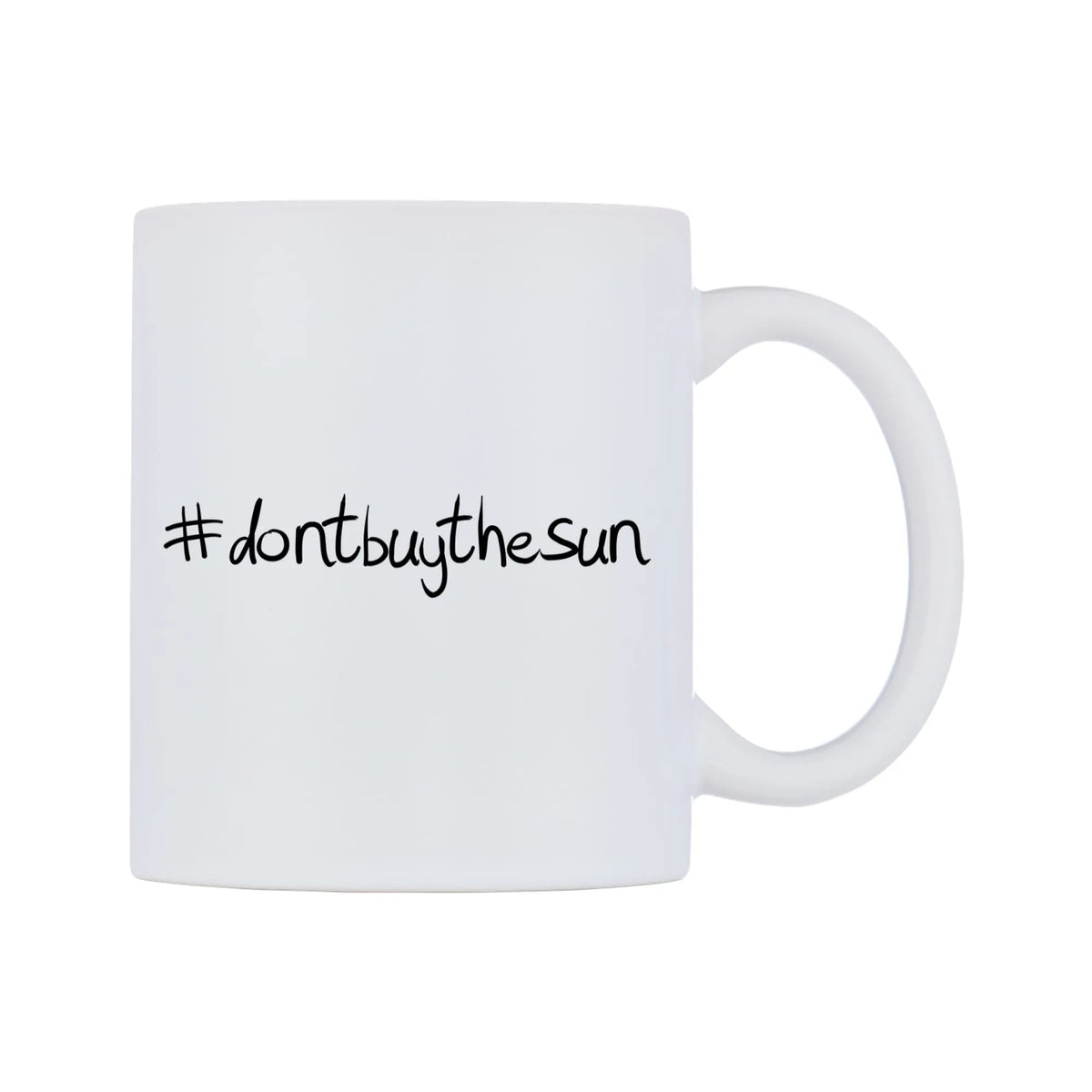 dontbuythesun Mug — mug, left side, on a white background