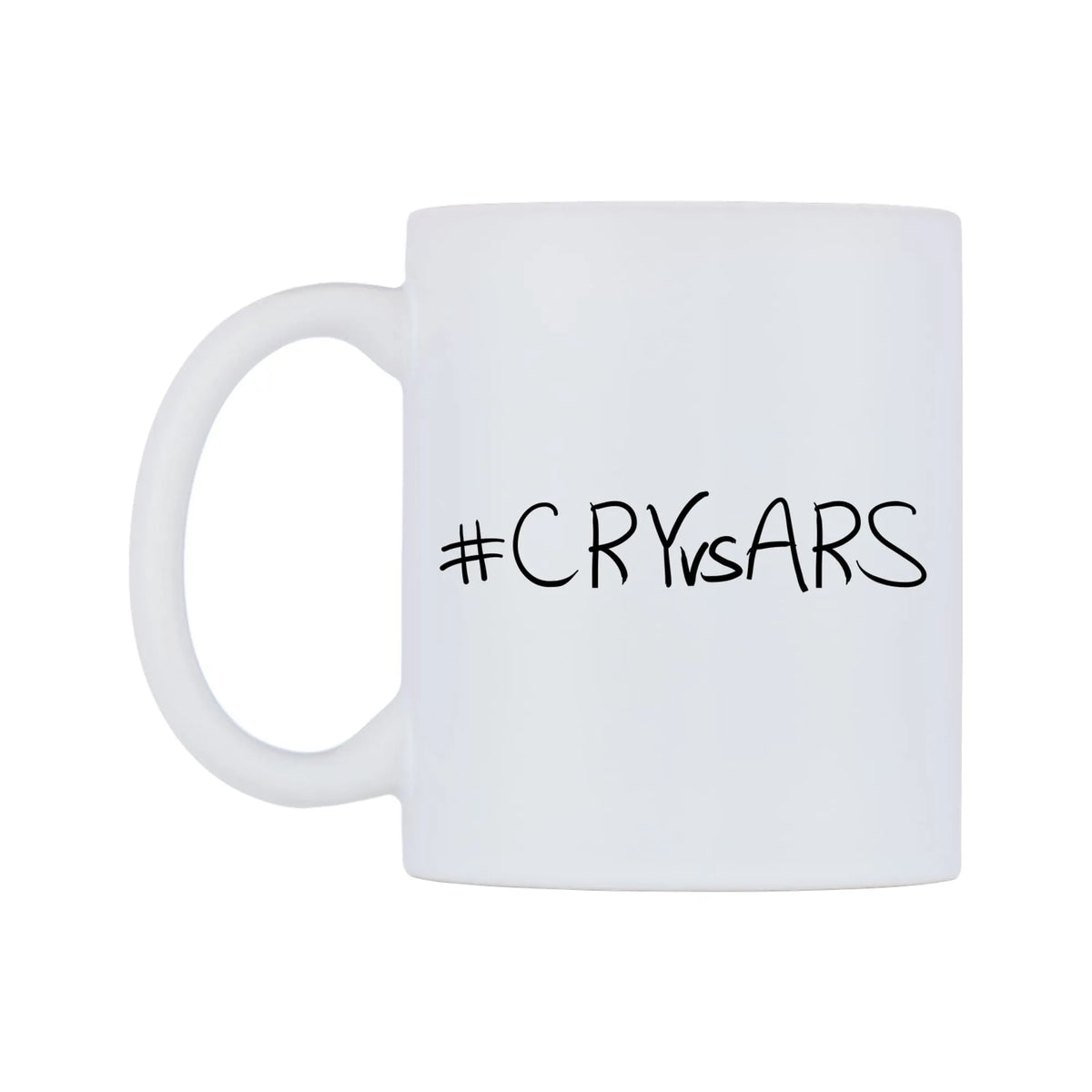 CRYvsARS Mug — mug, right side, on a white background