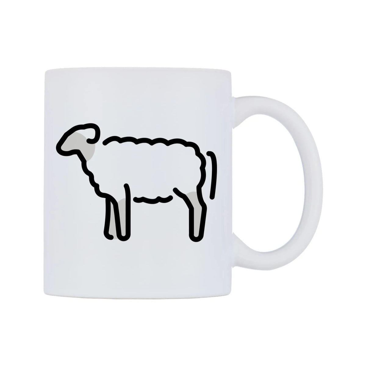 Ewe Emoji Mug — mug, left side, on a white background