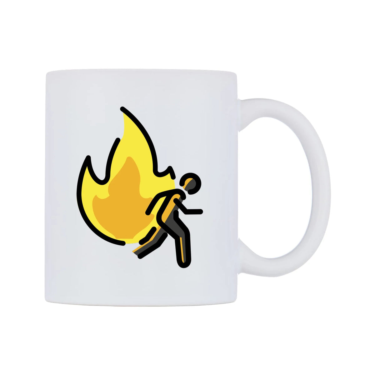 Evacuate Fire Emoji Mug — mug, left side, on a white background