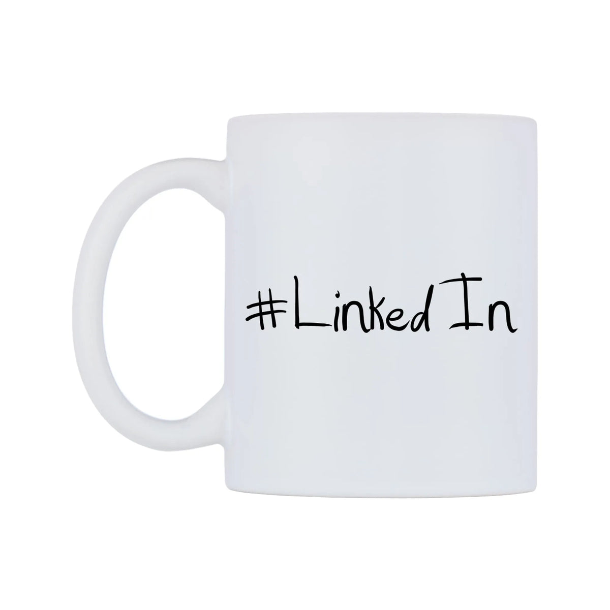 LinkedIn Mug — mug, right side, on a white background