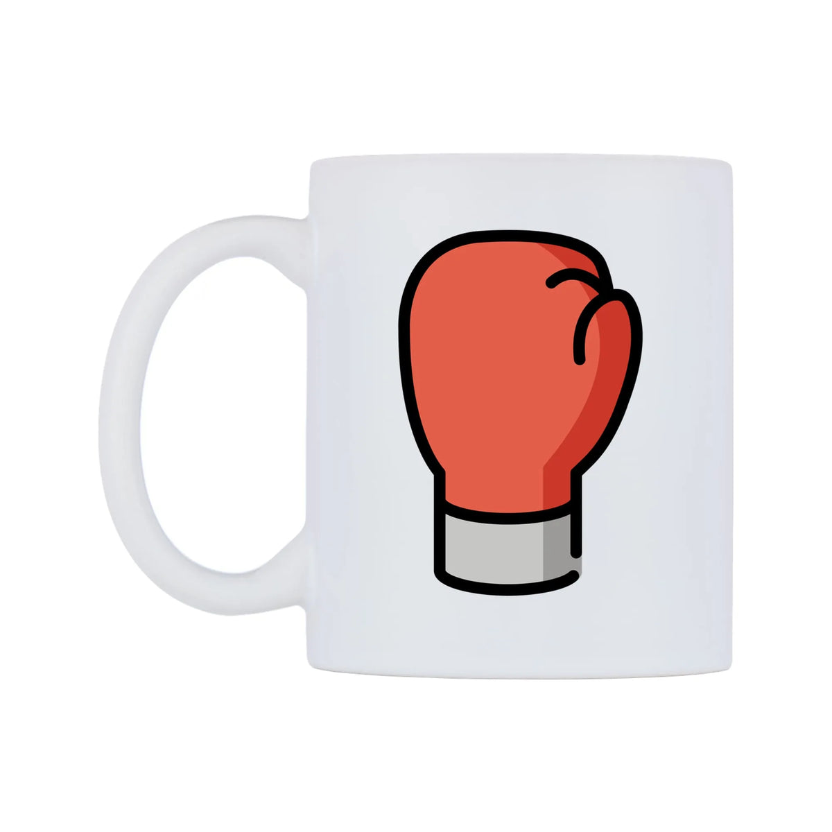 Boxing Glove Emoji Mug — mug, right side, on a white background