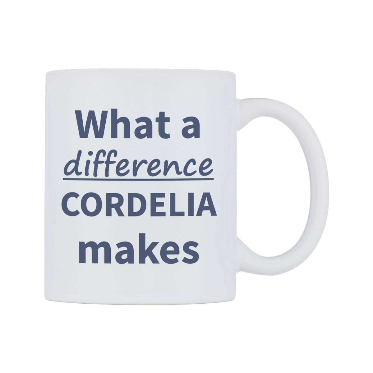What a difference CORDELIA makes Mug — mug, left side, on a white background
