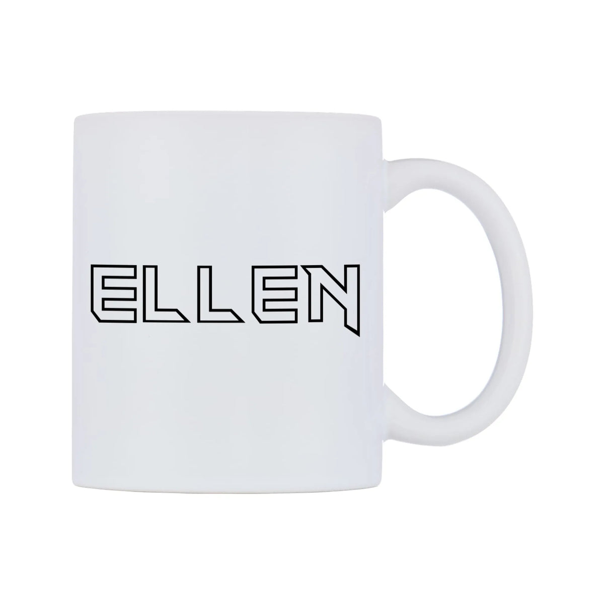 Ellen - Iron Maiden Themed Mug — white 11oz gloss mug, left side, on a white background