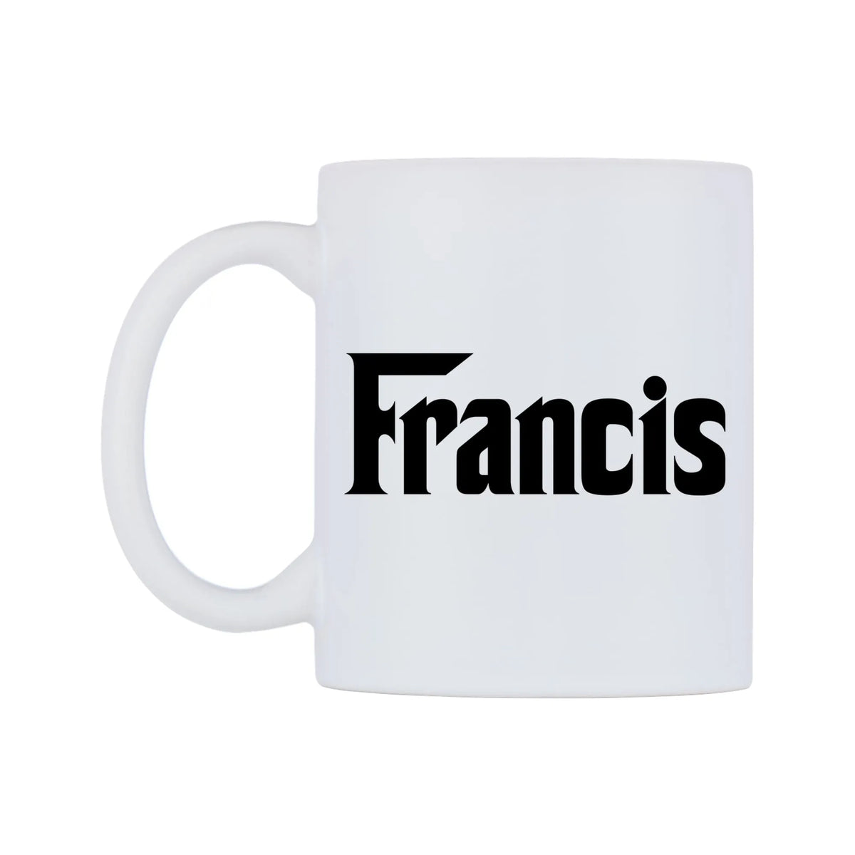 Francis - Godfather Themed Mug — mug, right side, on a white background