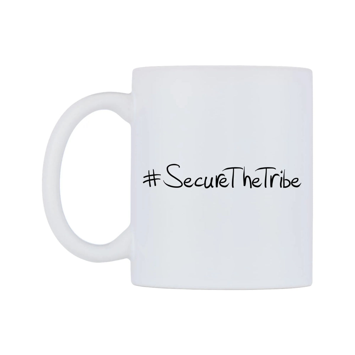 SecureTheTribe Mug — mug, right side, on a white background