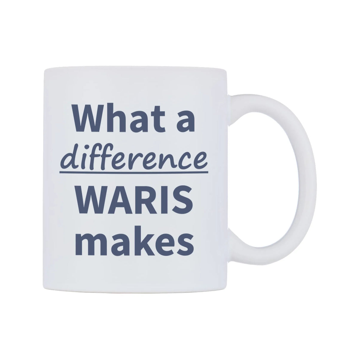 What a difference WARIS makes Mug — mug, left side, on a white background