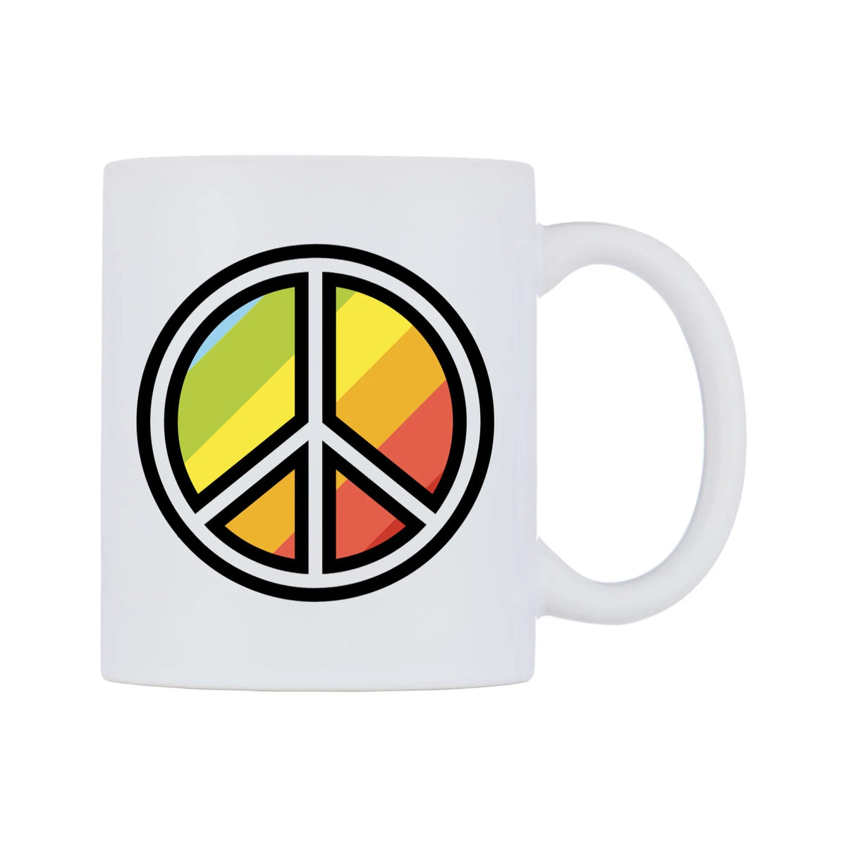 Peace Symbol Emoji Mug — mug, left side, on a white background