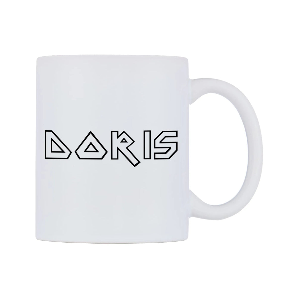 Doris - Iron Maiden Themed Mug — white 11oz gloss mug, left side, on a white background