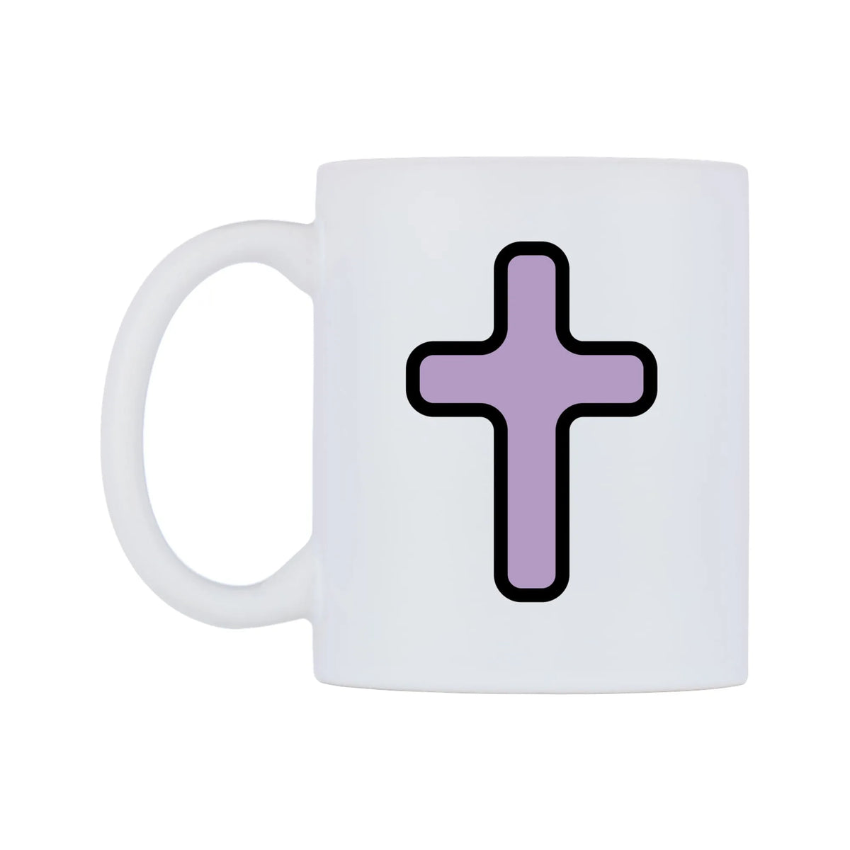 Latin Cross Emoji Mug — mug, right side, on a white background