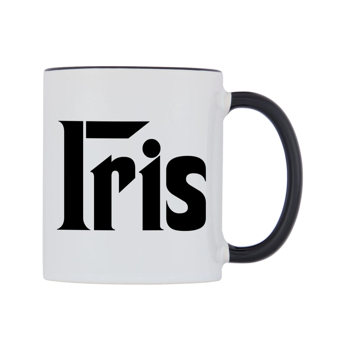 Iris - Godfather Themed Mug — white 11oz gloss mug with a black inside and handle, left side, on a white background