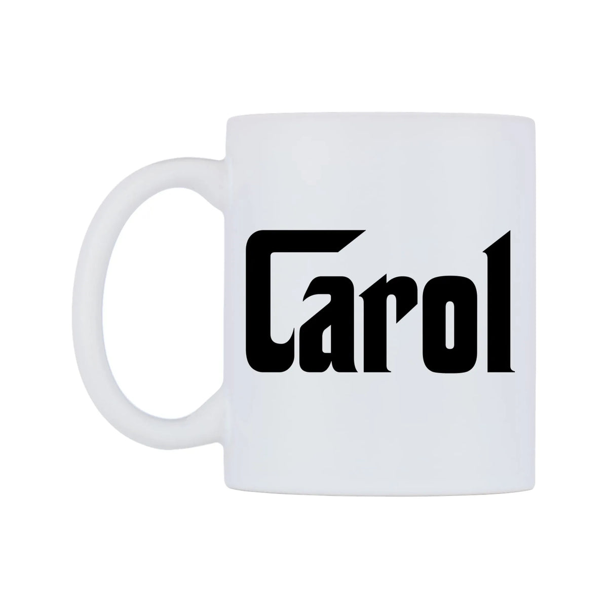 Carol - Godfather Themed Mug — white 11oz gloss mug, right side, on a white background