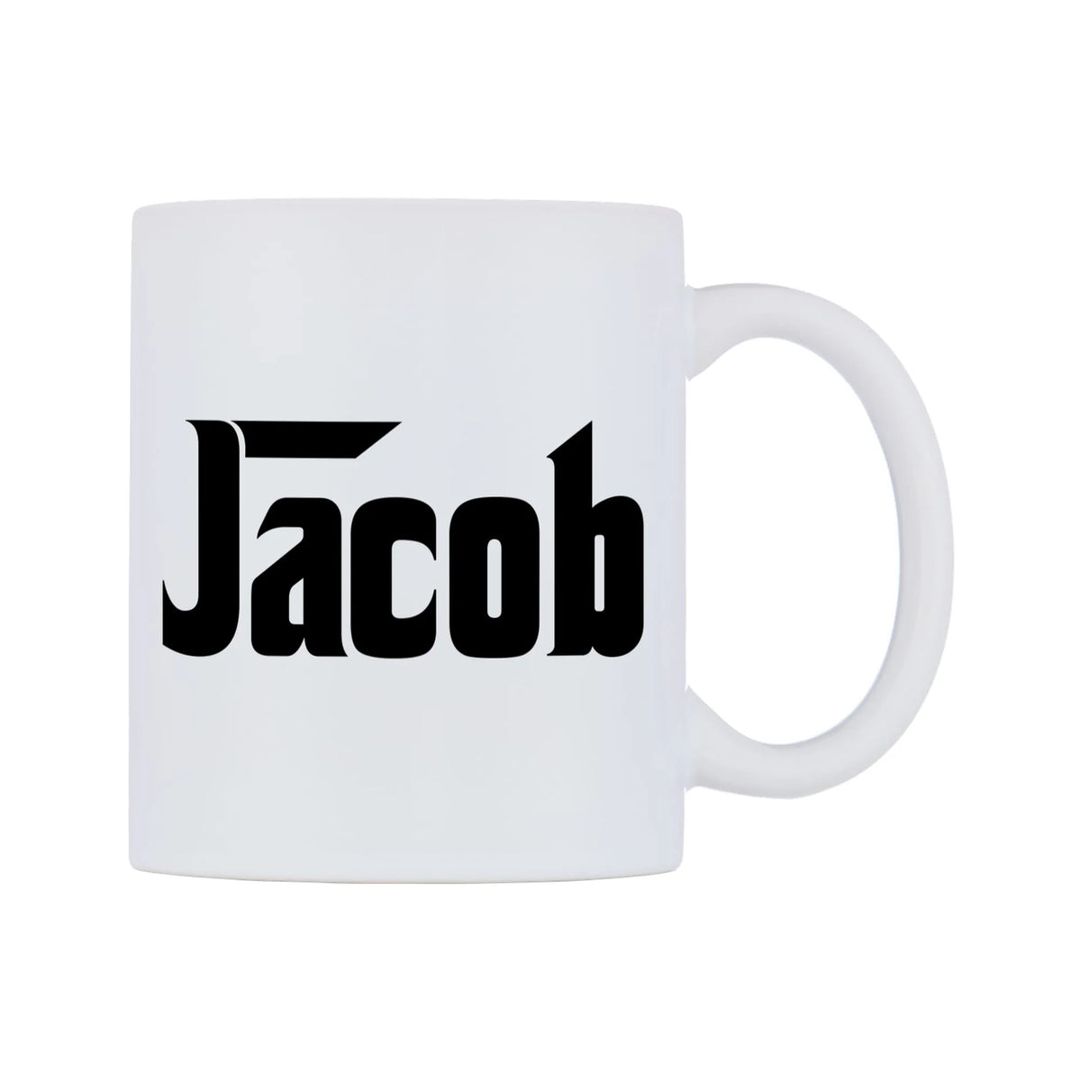 Jacob - Godfather Themed Mug — white 11oz gloss mug, left side, on a white background