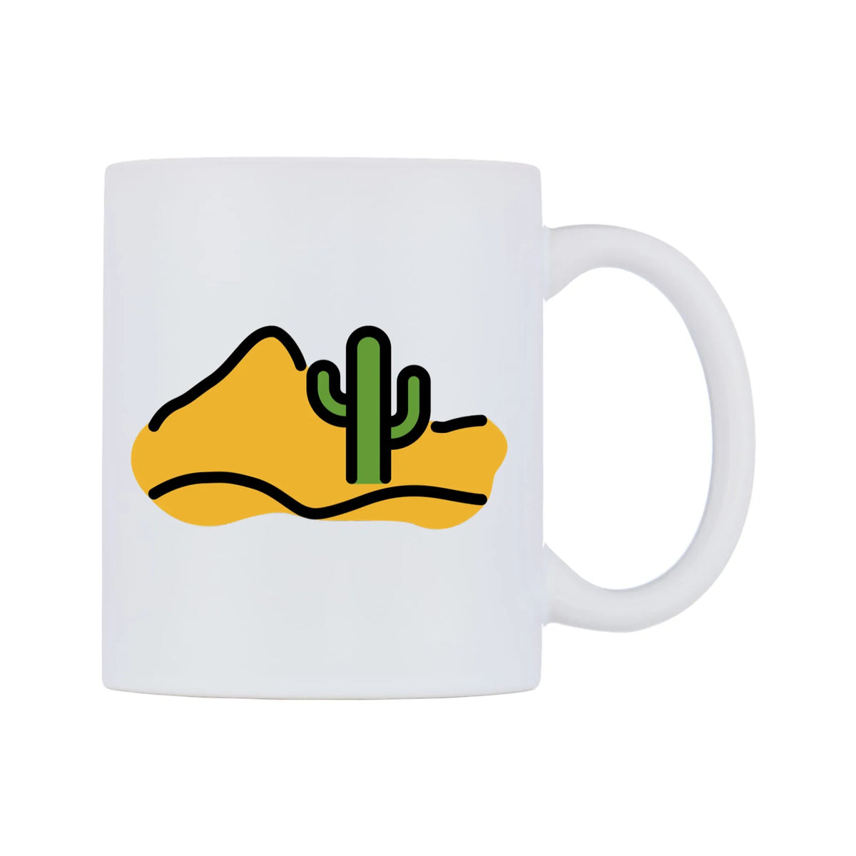Desert Emoji Mug — mug, left side, on a white background