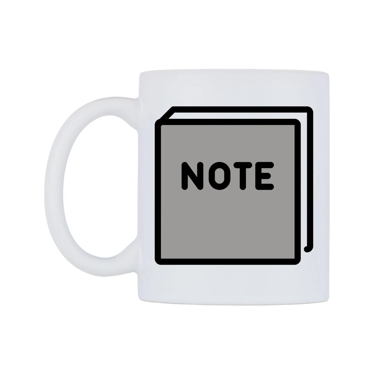 Notebook Emoji Mug — mug, right side, on a white background