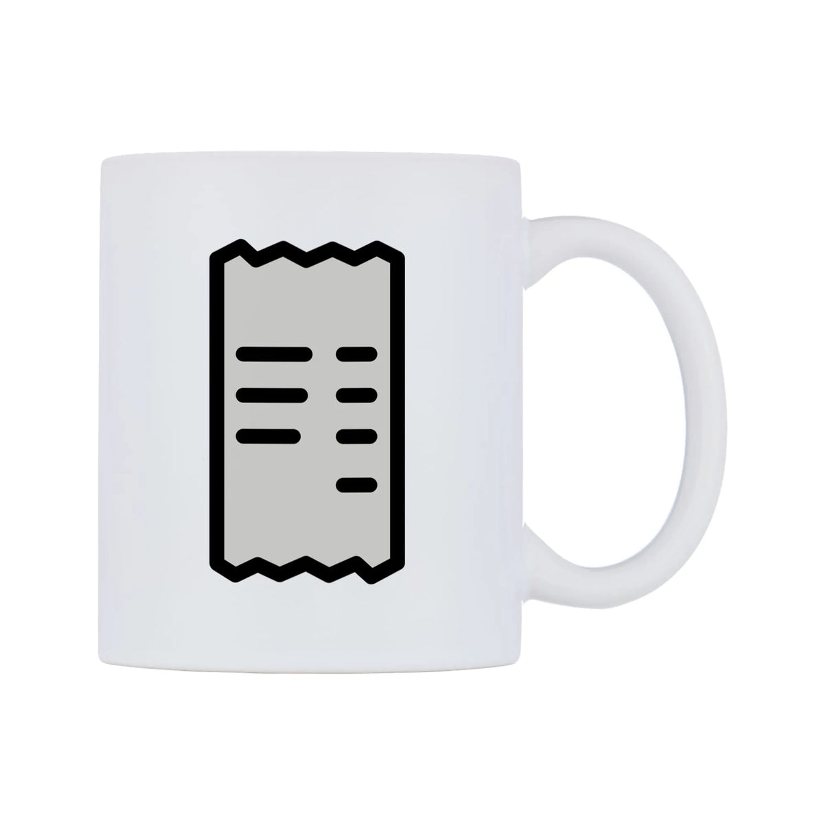 Receipt Emoji Mug — mug, left side, on a white background