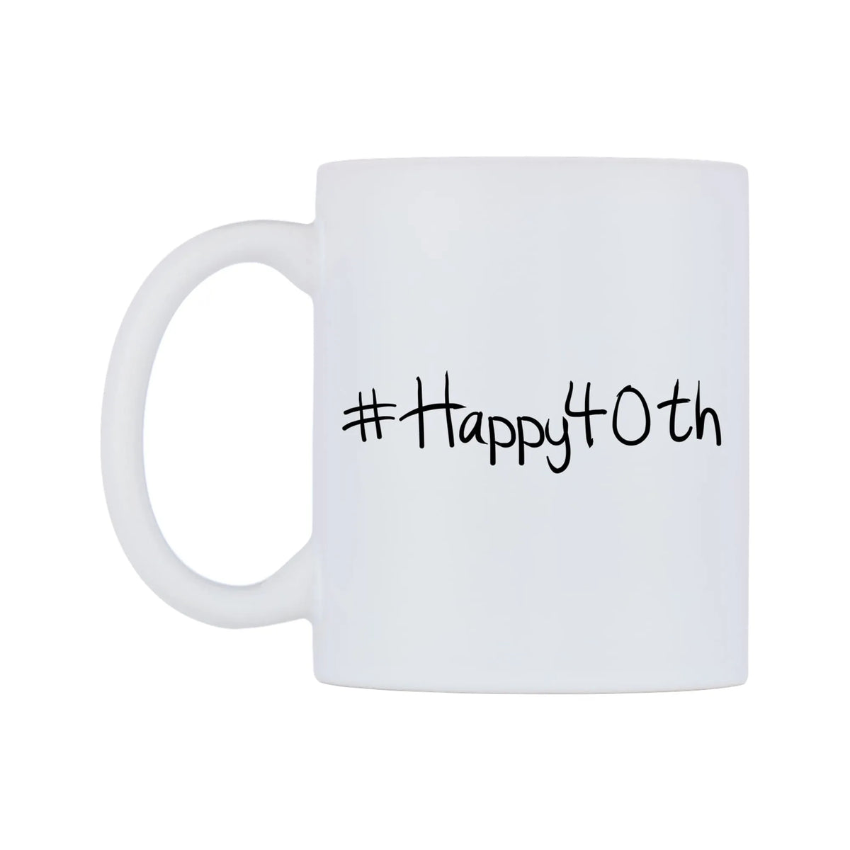 Happy40th Mug — mug, right side, on a white background
