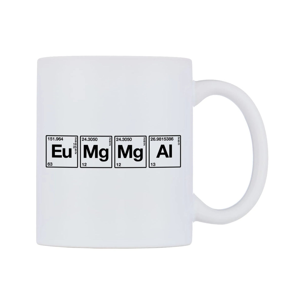 Emma - Chemistry Themed Mug — mug, left side, on a white background