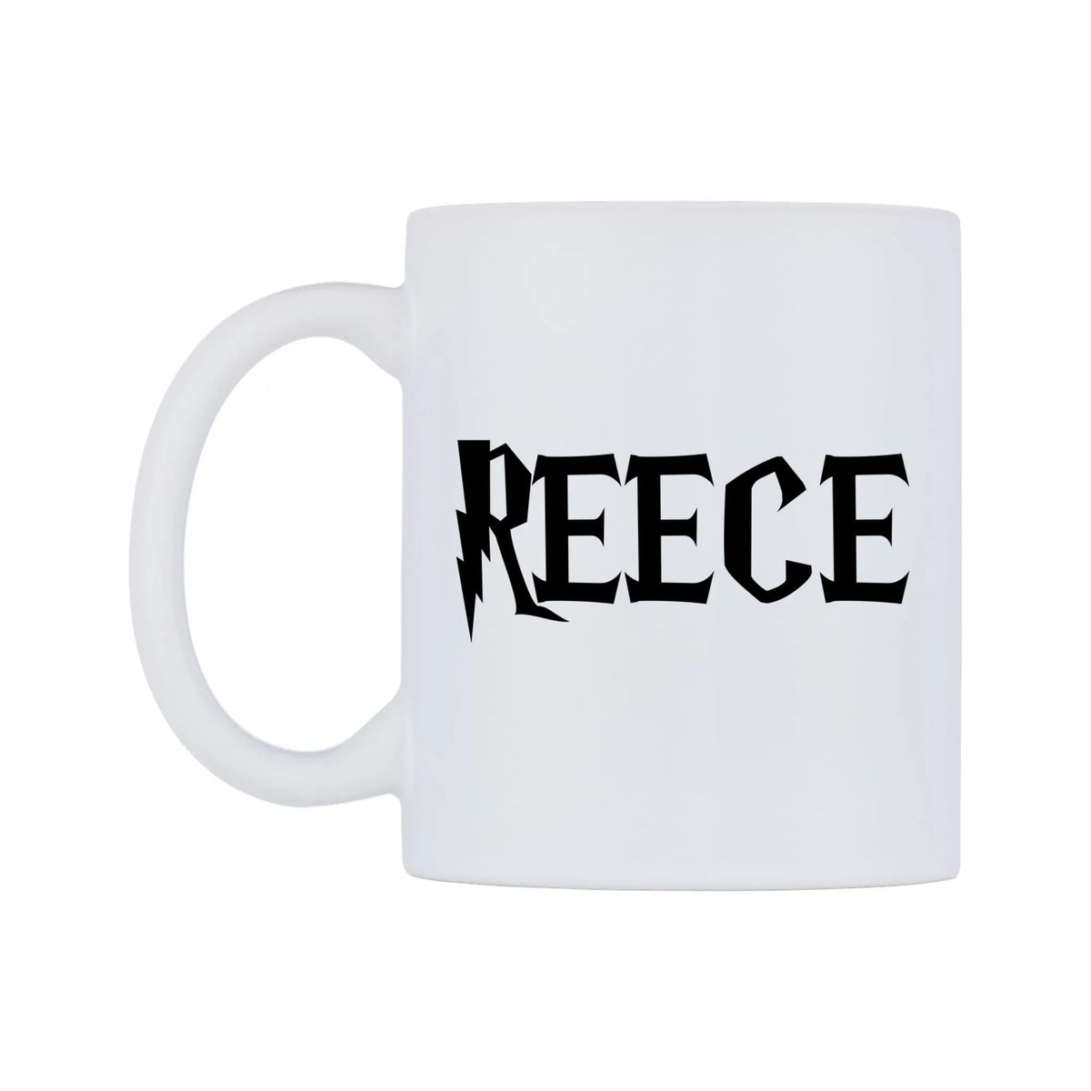 Reece - Wizard Themed Mug — white 11oz gloss mug, right side, on a white background
