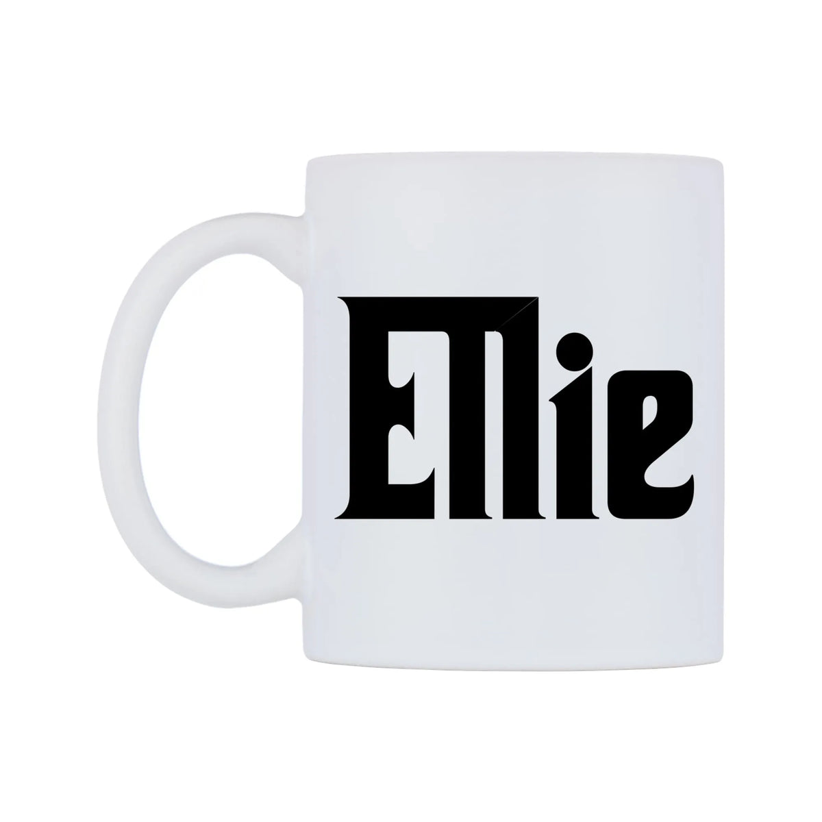 Ellie - Godfather Themed Mug — white 11oz gloss mug, right side, on a white background