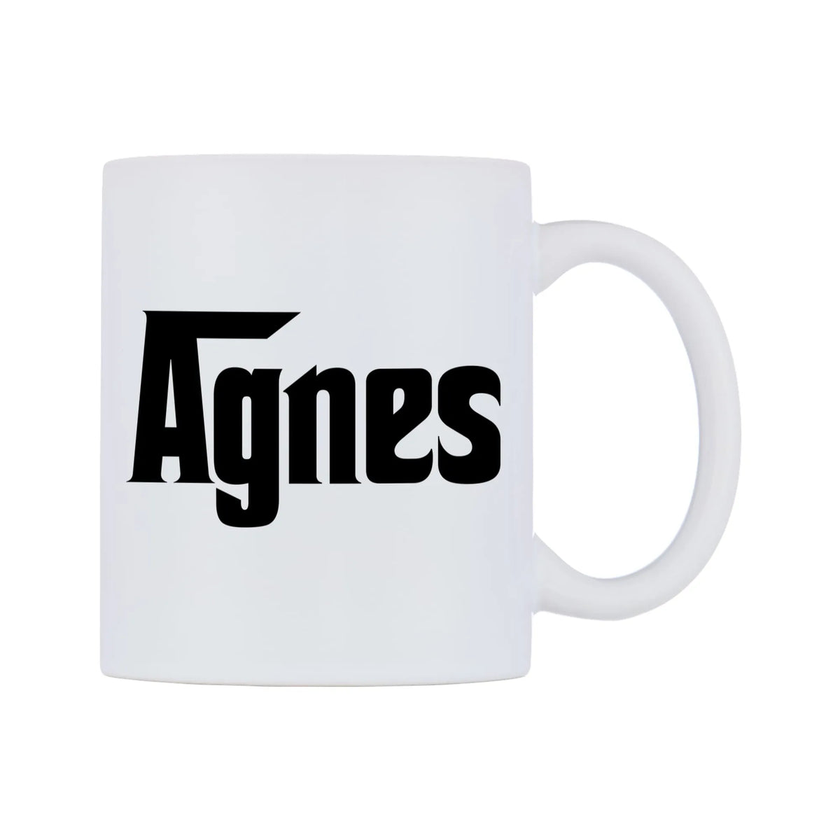 Agnes - Godfather Themed Mug — white 11oz gloss mug, left side, on a white background