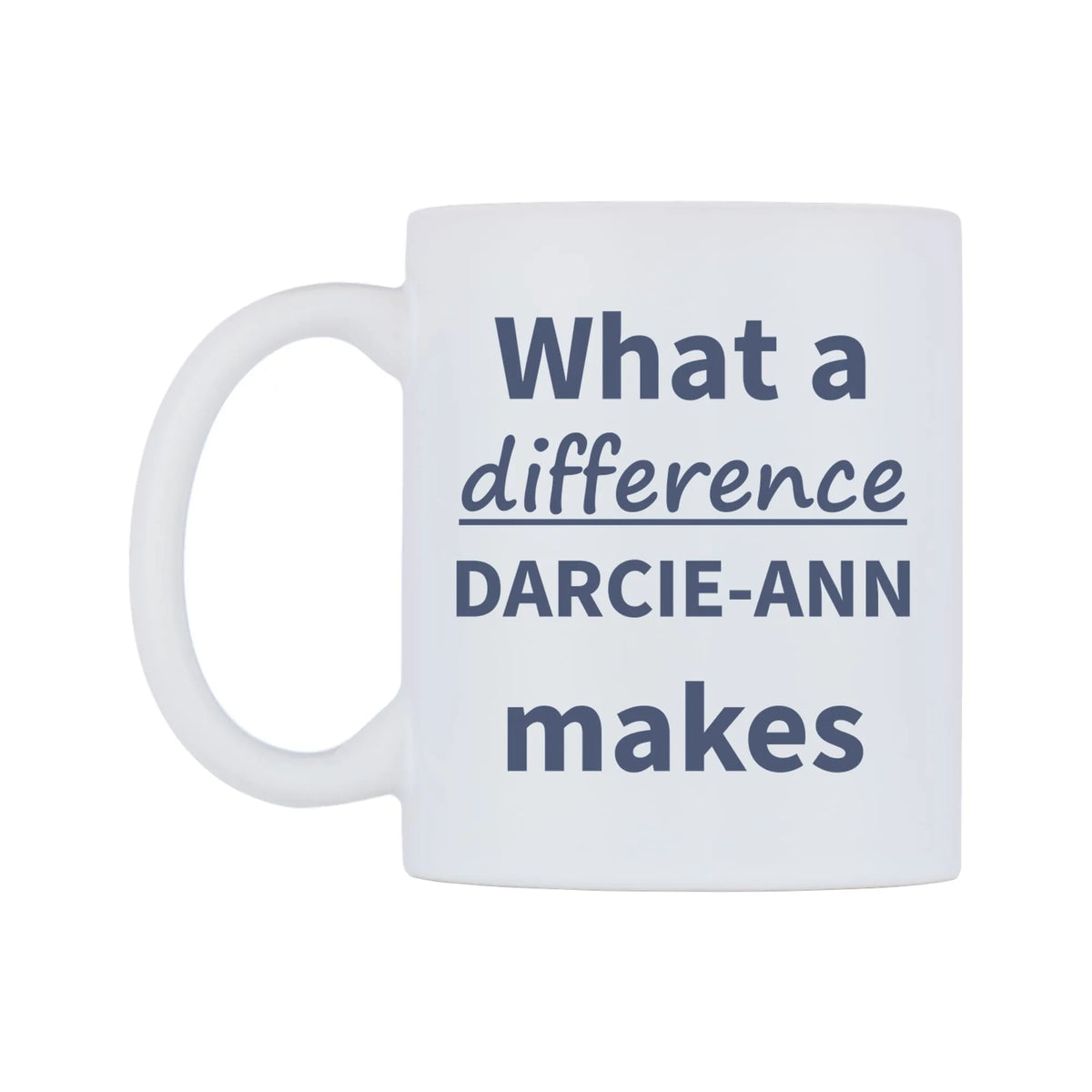 What a difference DARCIE-ANN makes Mug — mug, right side, on a white background
