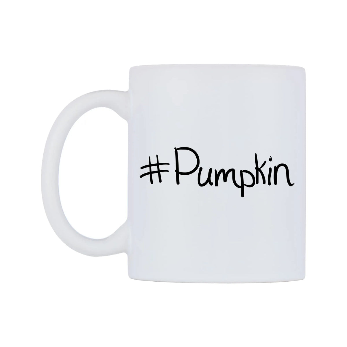 Pumpkin Mug — white 11oz gloss mug, right side, on a white background