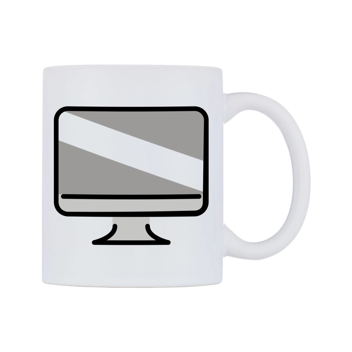 Desktop Computer Emoji Mug — mug, left side, on a white background
