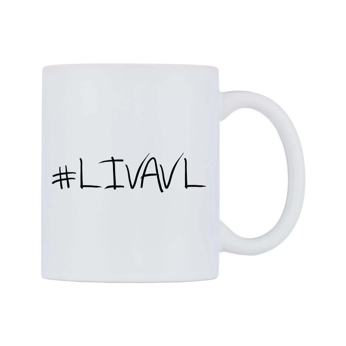 LIVAVL Mug — mug, left side, on a white background