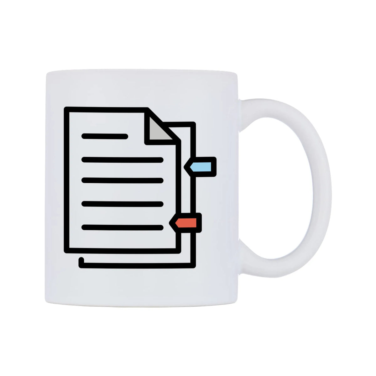 Bookmark Tabs Emoji Mug — mug, left side, on a white background