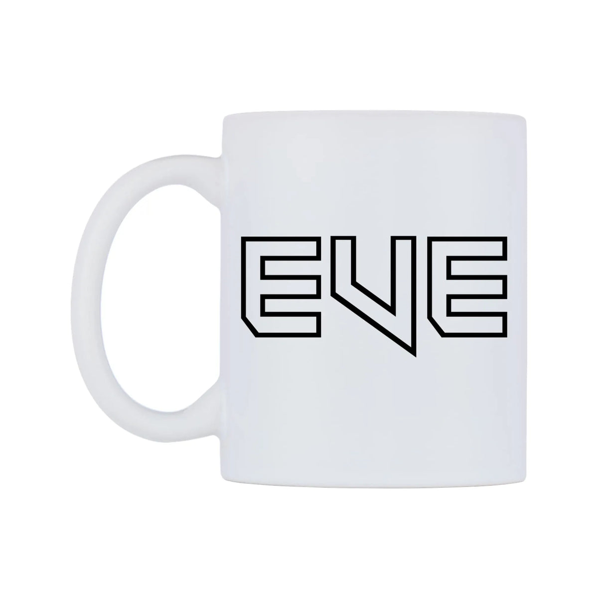 Eve - Iron Maiden Themed Mug — white 11oz gloss mug, right side, on a white background