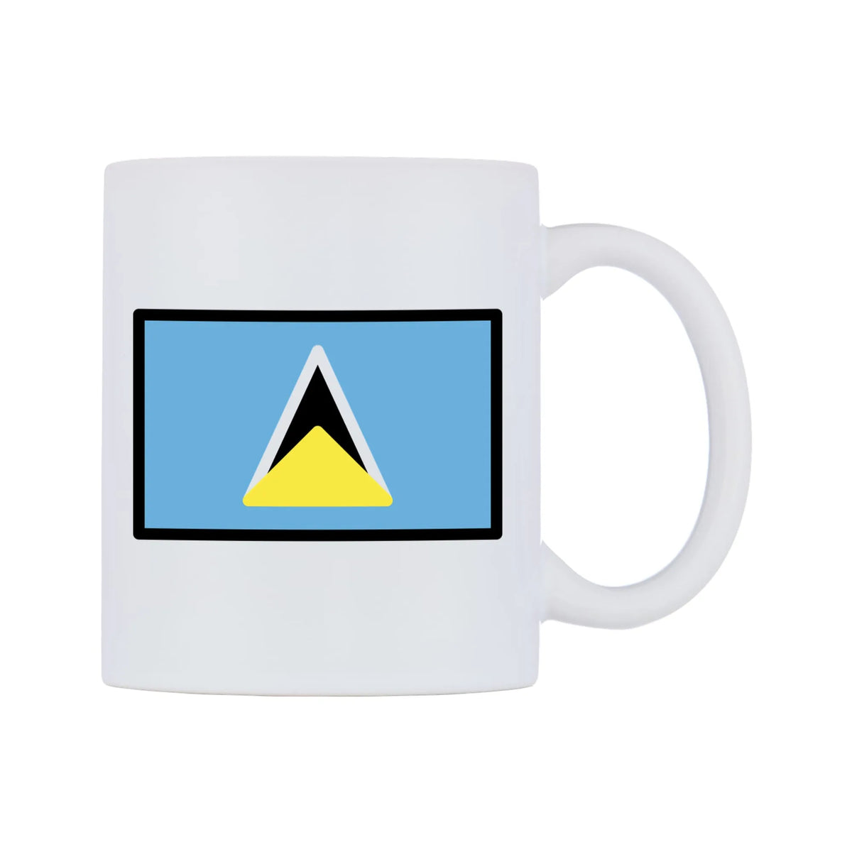St. Lucia Flag Emoji Mug — mug, left side, on a white background