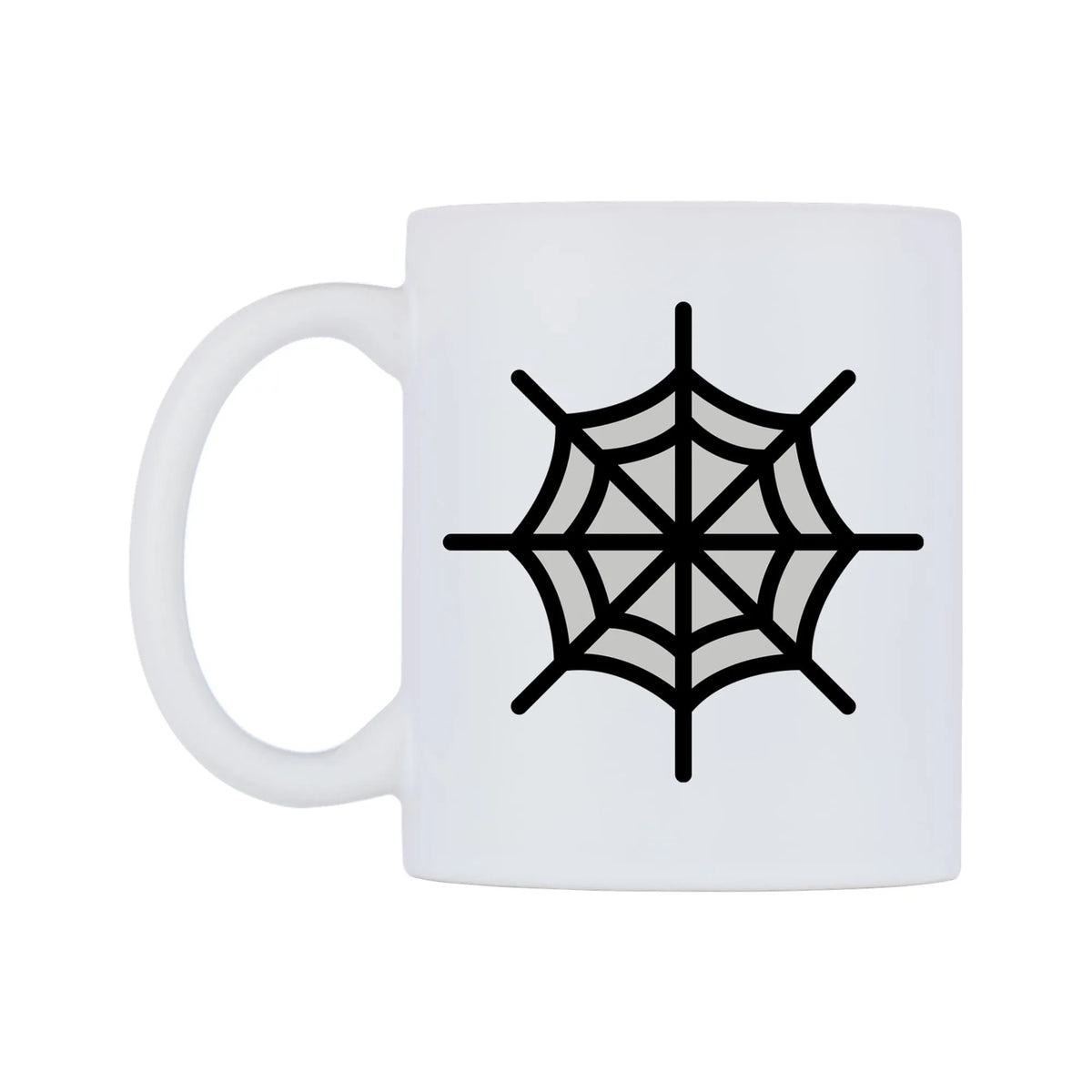 Spider Web Emoji Mug — mug, right side, on a white background