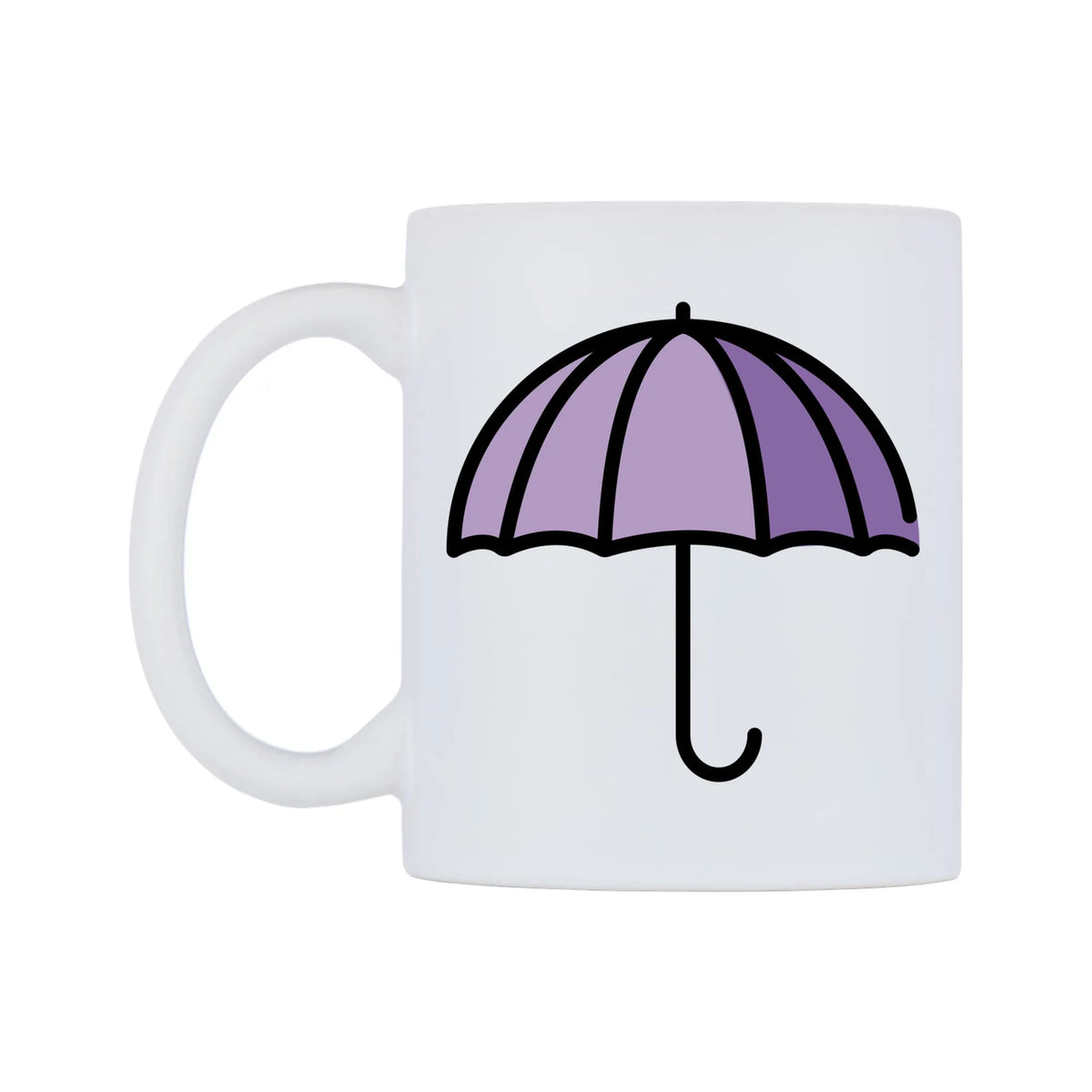 Umbrella Emoji Mug — mug, right side, on a white background