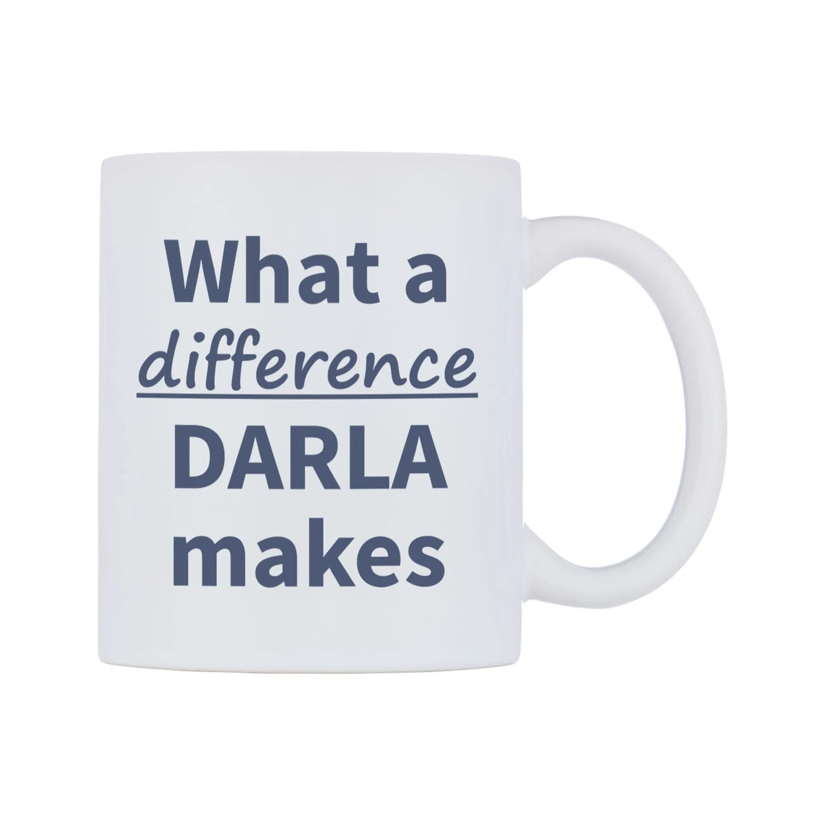 What a difference DARLA makes Mug — mug, left side, on a white background