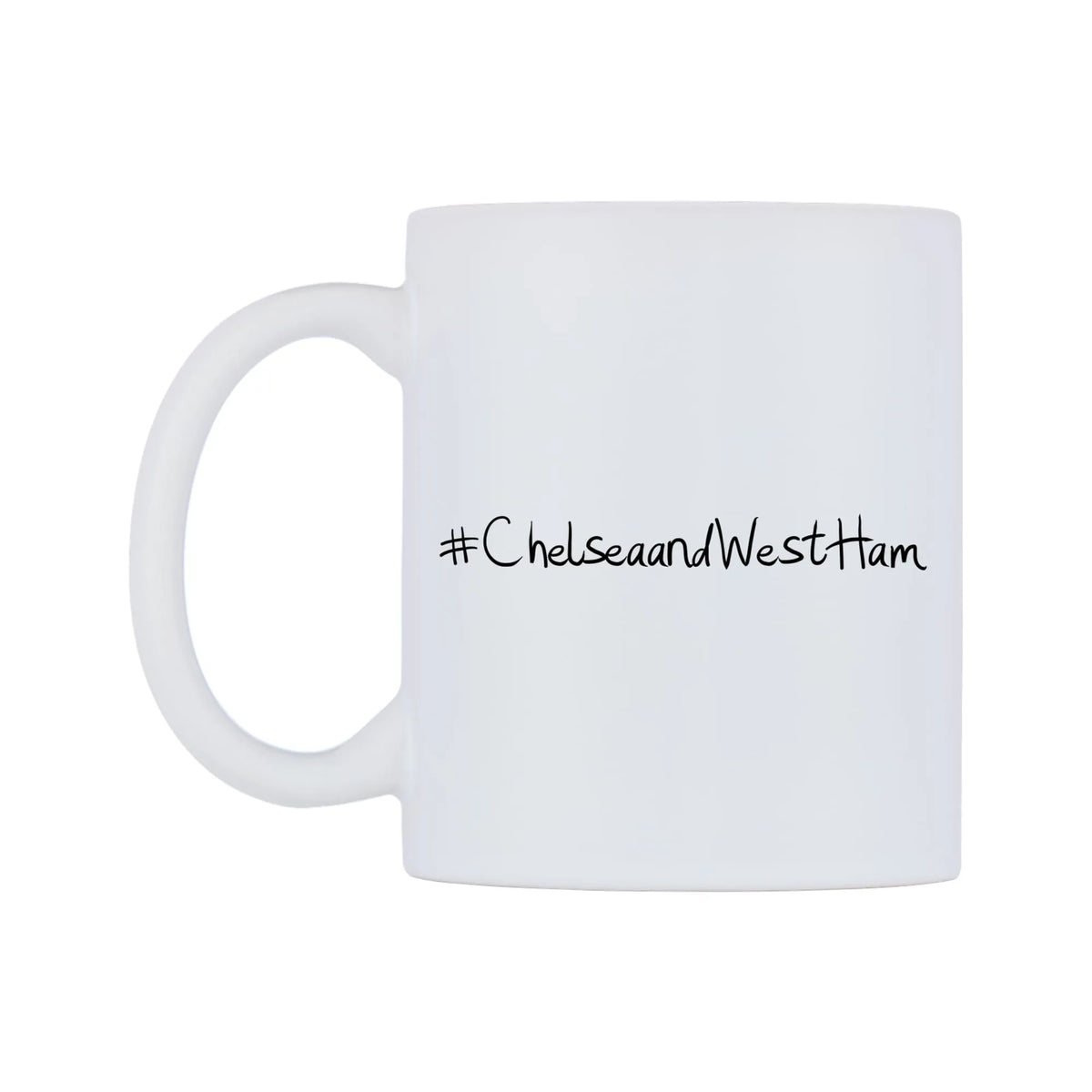 ChelseaandWestHam Mug — mug, right side, on a white background