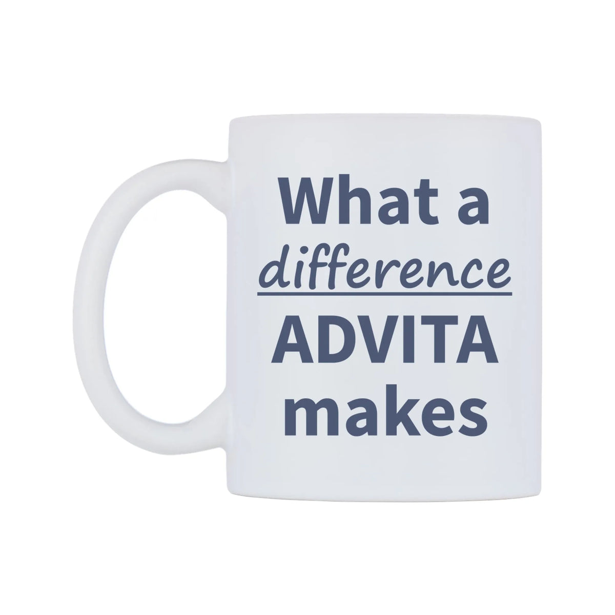 What a difference ADVITA makes Mug — mug, right side, on a white background