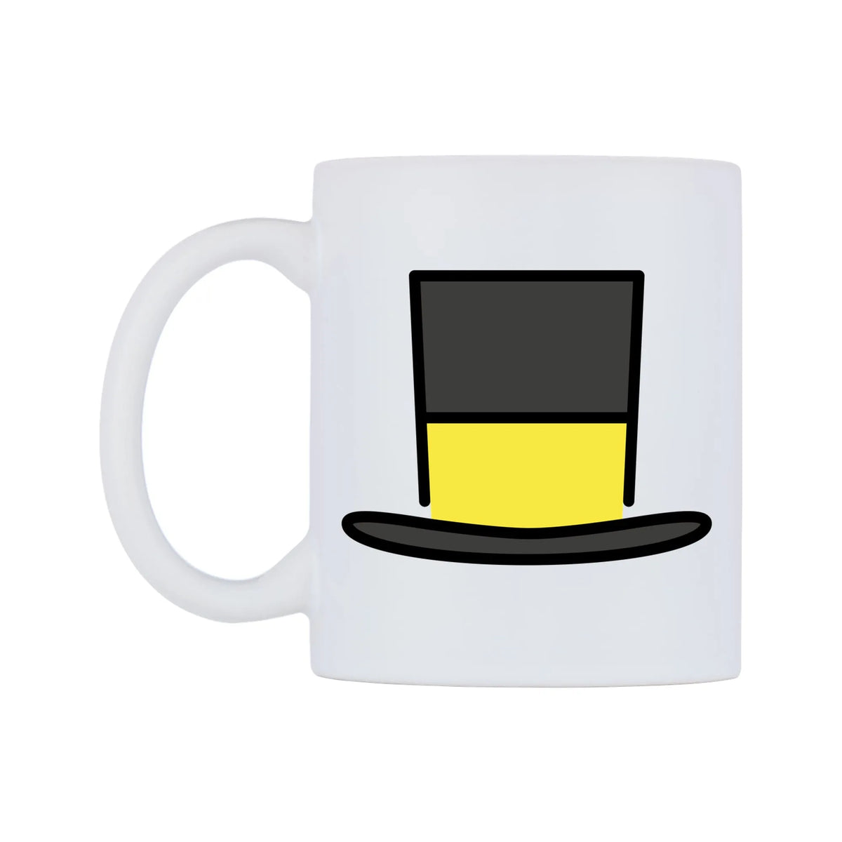 Top Hat Emoji Mug — mug, right side, on a white background