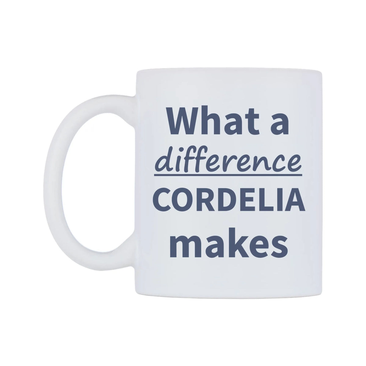 What a difference CORDELIA makes Mug — mug, right side, on a white background