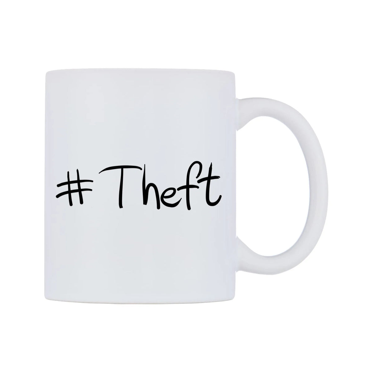 Theft Mug — mug, left side, on a white background
