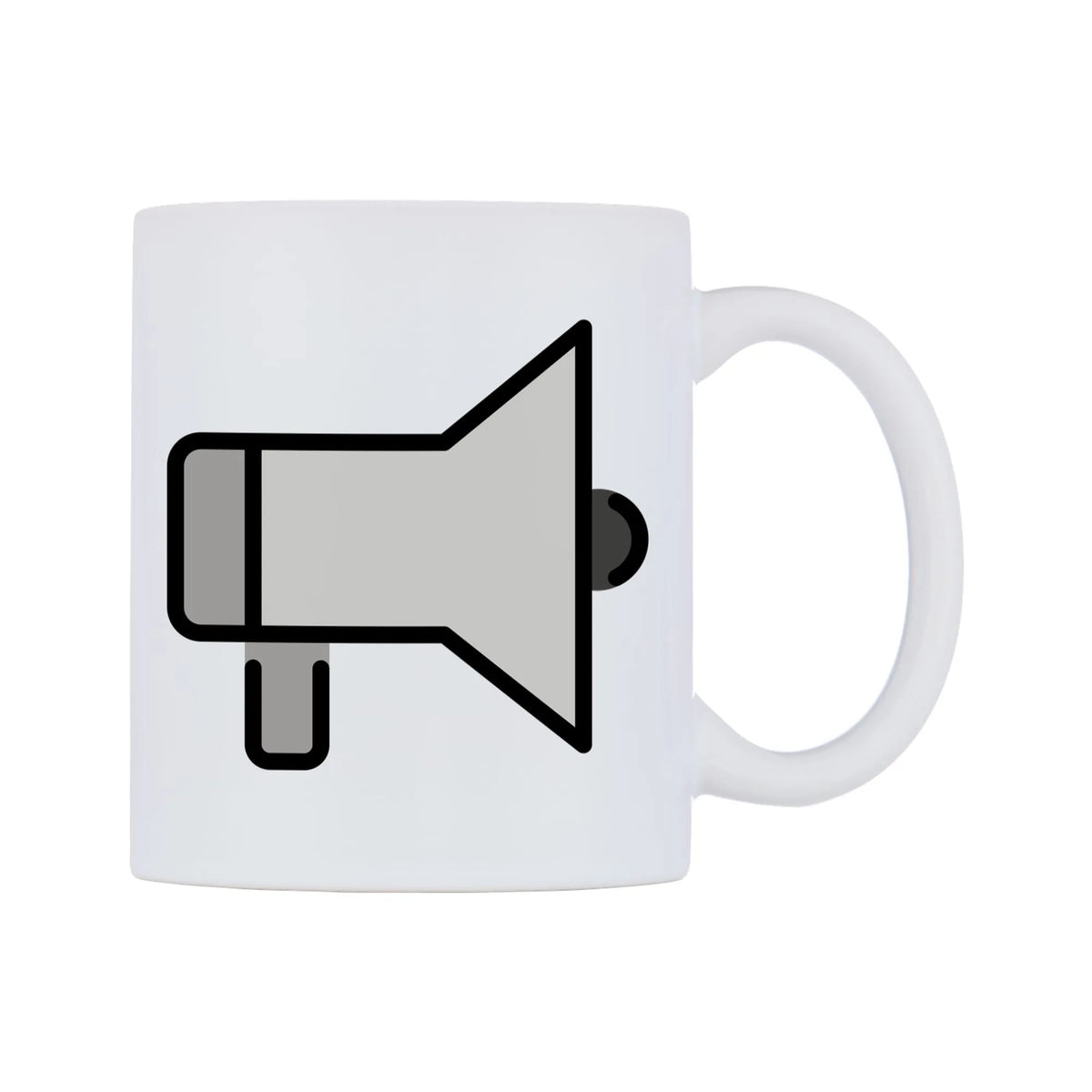 Loudspeaker Emoji Mug — mug, left side, on a white background