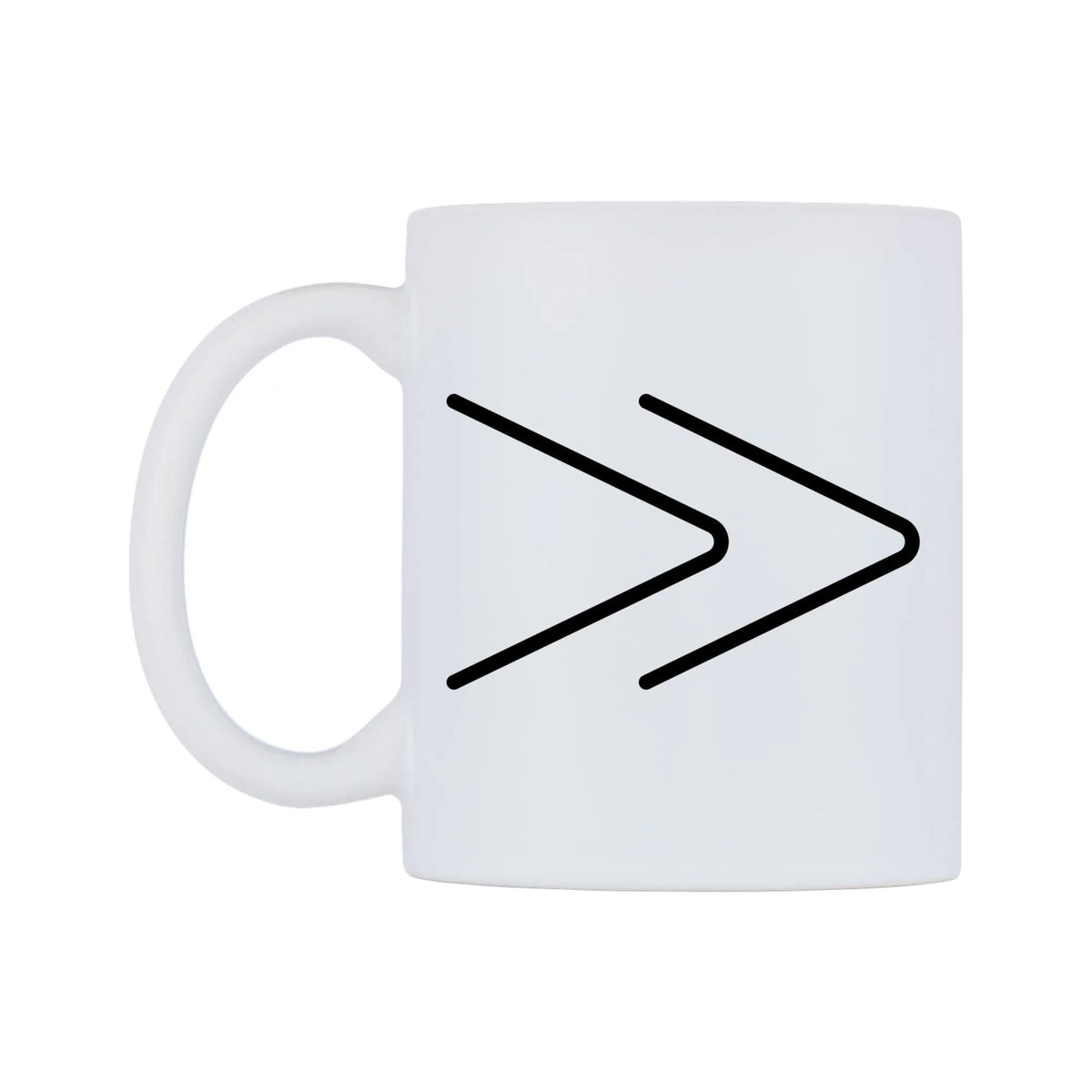 Fast-Forward Button Emoji Mug — mug, right side, on a white background