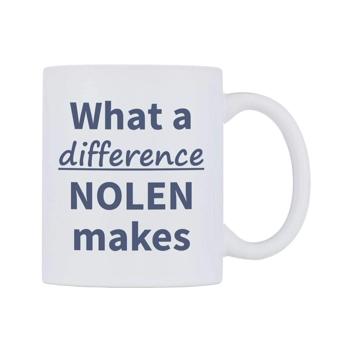 What a difference NOLEN makes Mug — mug, left side, on a white background