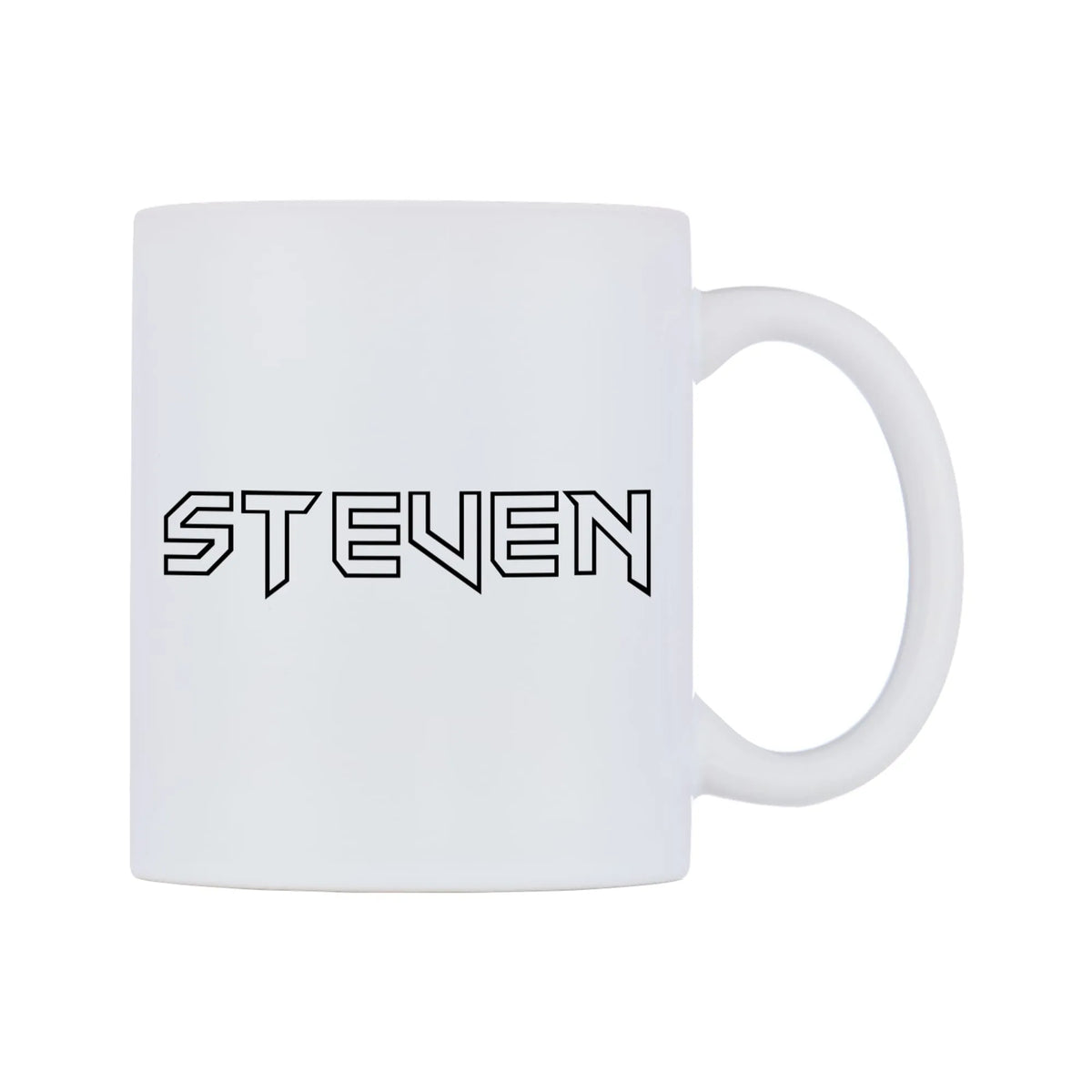 Steven - Iron Maiden Themed Mug — white 11oz gloss mug, left side, on a white background