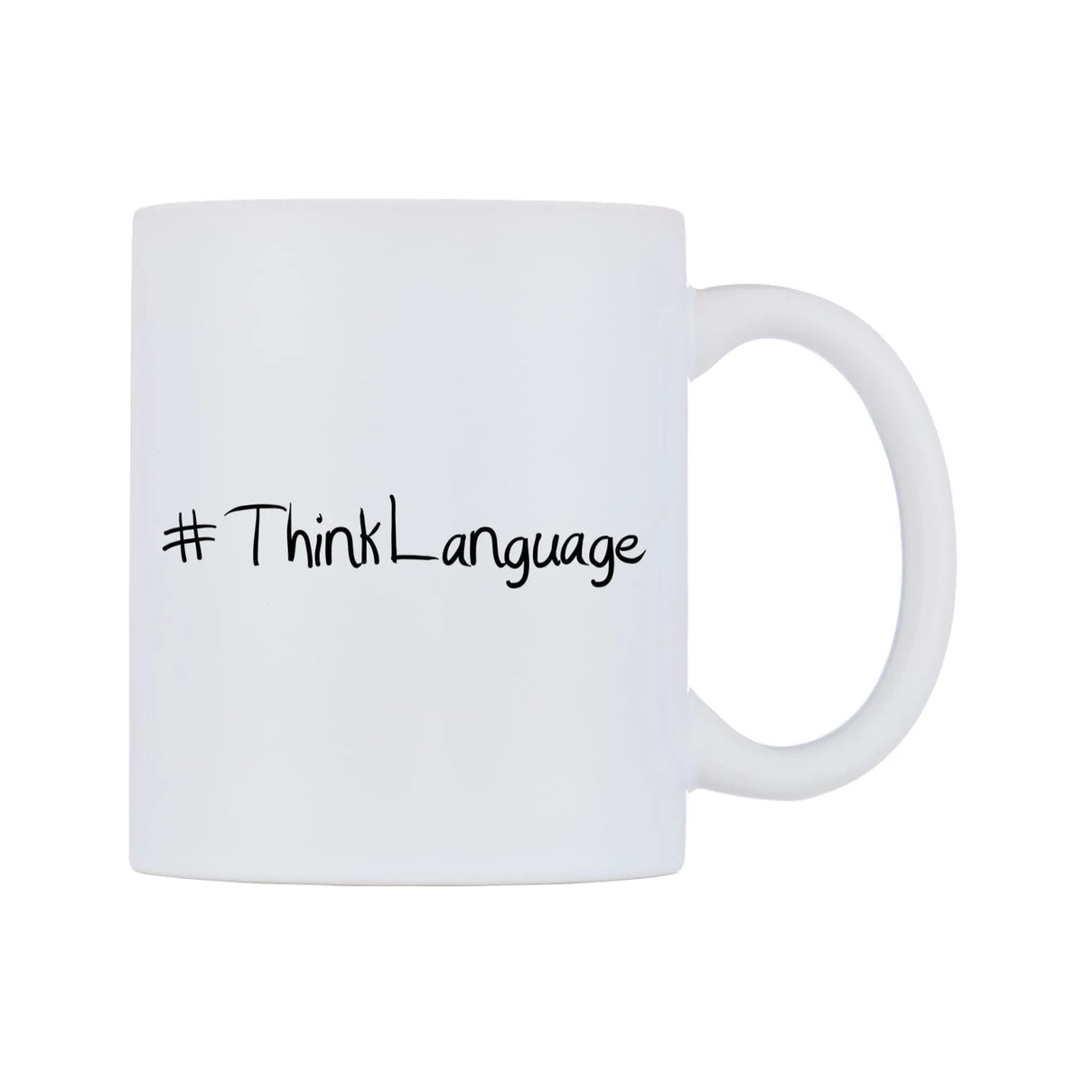ThinkLanguage Mug — mug, left side, on a white background